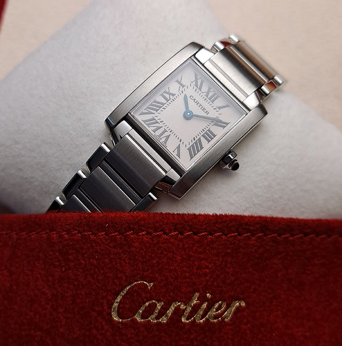 Small Ladies' Cartier Tank Francaise Quartz Wristwatch Ref. W51008Q3